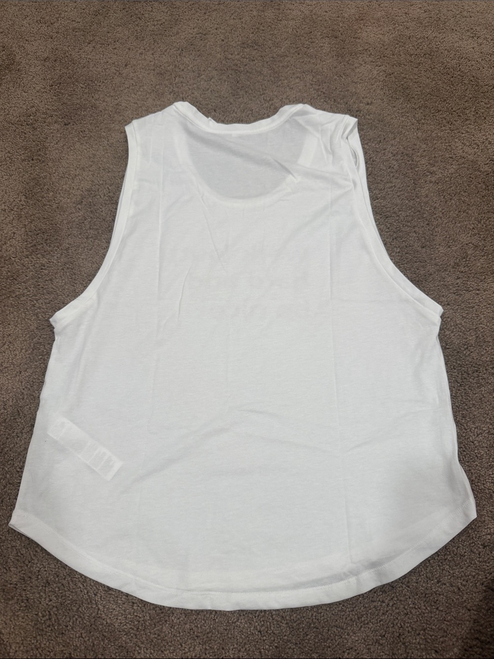 Fabletics White Muscle Tee with Red Text - Picture 3 of 3